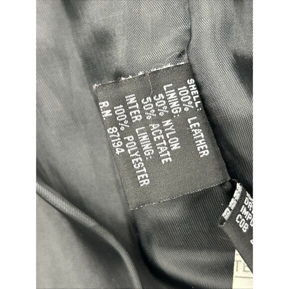 VINTAGE Savannah Women Black Leather Coat Jacket Size SMALL Retro Sleak Soft - Picture 10 of 11